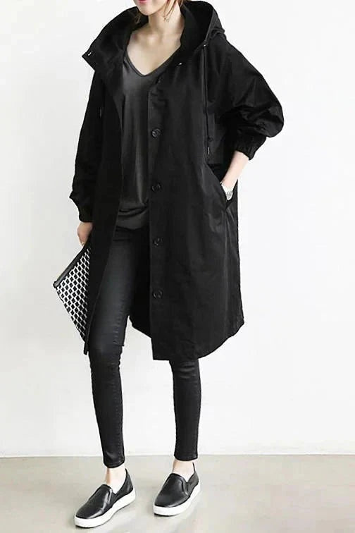 Roos | Lange Regenjas Dames met Capuchon Oversized