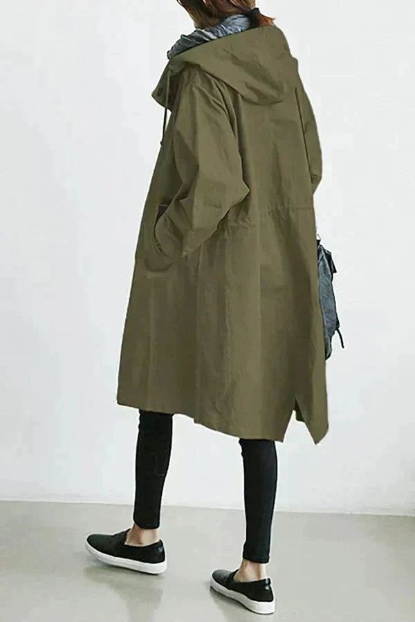 Roos | Lange Regenjas Dames met Capuchon Oversized