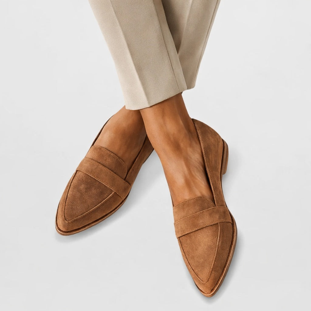 Roos | Penny Loafers Dames Suède Puntneus