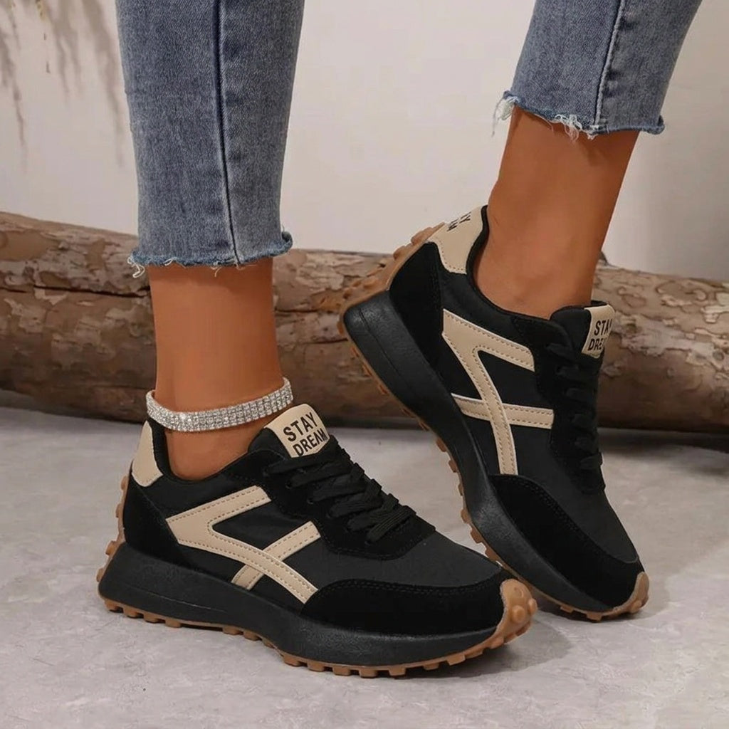 Roos | Sneakers Dames Retro Vetersluiting Lichtgewicht