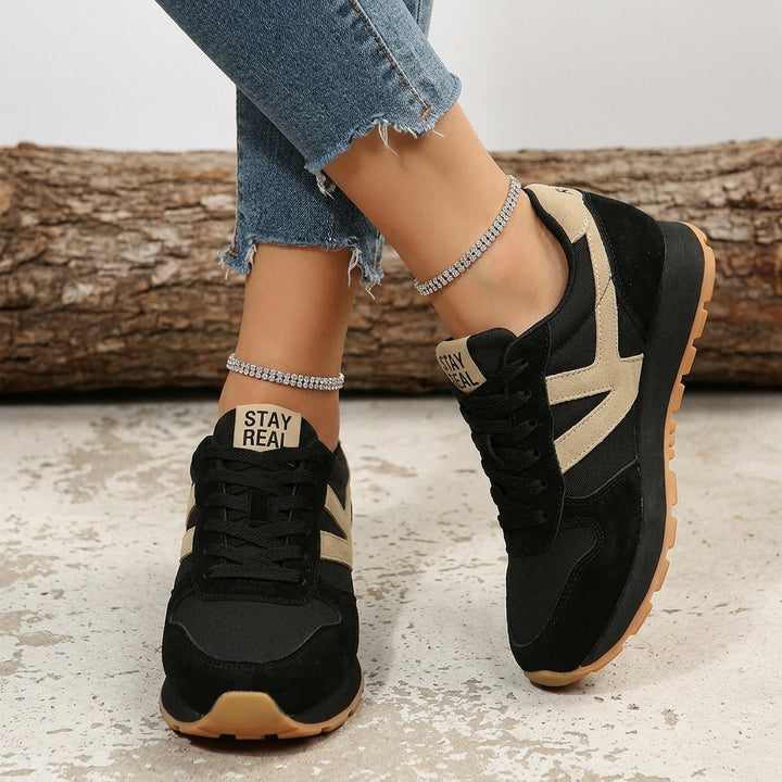 Roos | Sneakers Dames Retro Vetersluiting Lichtgewicht