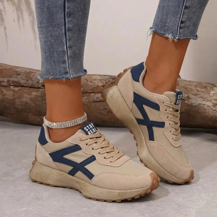 Roos | Sneakers Dames Retro Vetersluiting Lichtgewicht