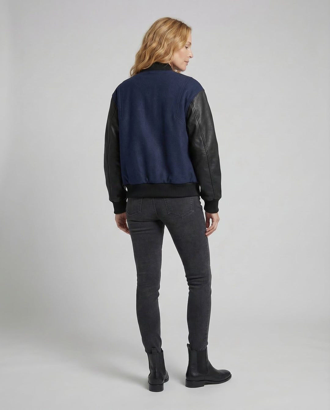 Rosalind | Women's Oversized Varsity Jacket with Faux Leather Sleeves