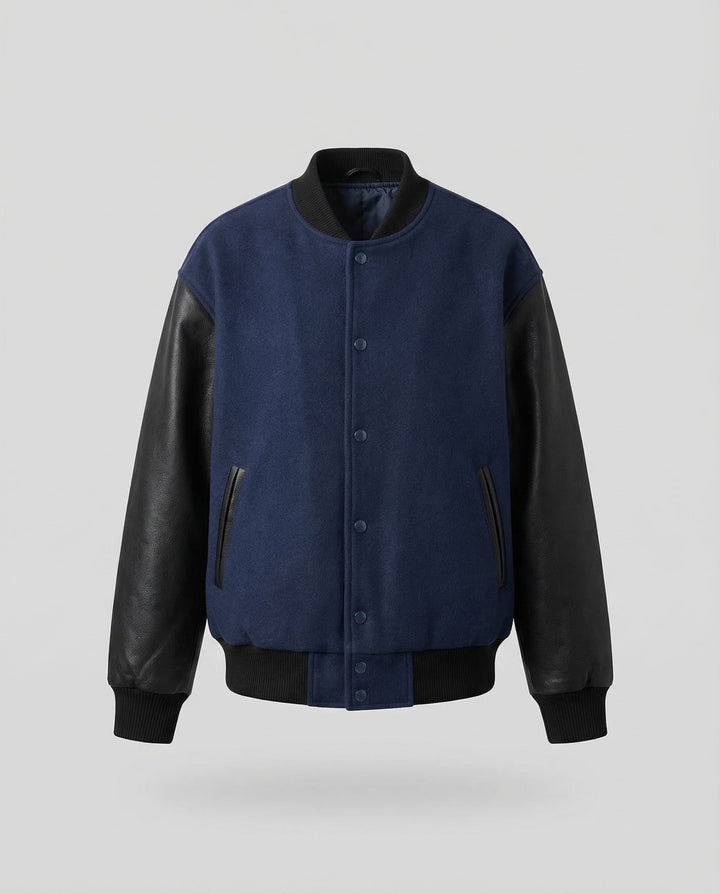 Rosalind | Women's Oversized Varsity Jacket with Faux Leather Sleeves