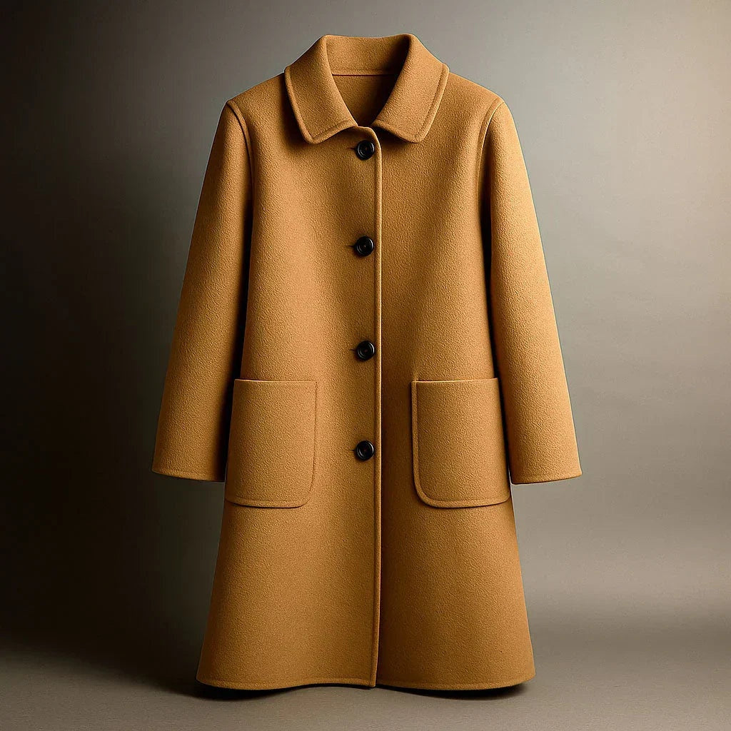 Rosalind | Women's Single Breasted Wool-Look Coat with Patch Pockets