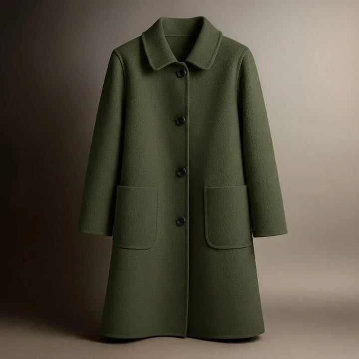 Rosalind | Women's Single Breasted Wool-Look Coat with Patch Pockets