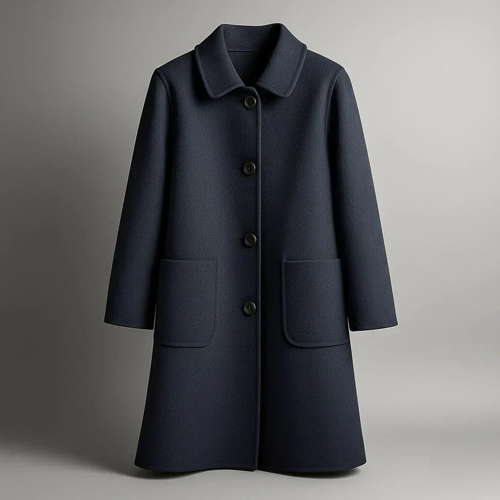Rosalind | Women's Single Breasted Wool-Look Coat with Patch Pockets