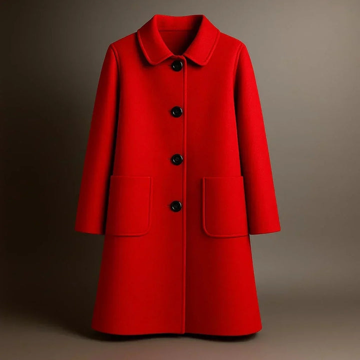 Rosalind | Women's Single Breasted Wool-Look Coat with Patch Pockets