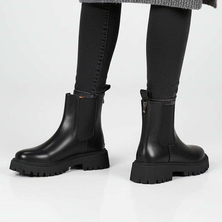 Rosamund | Women's Chelsea Ankle Boots Leather-Look Lug Sole