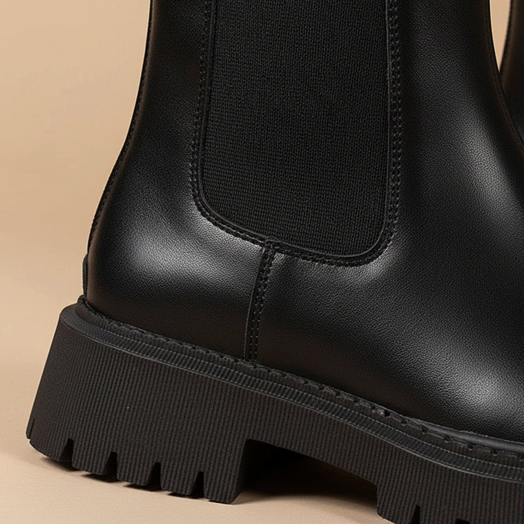 Rosamund | Women's Chelsea Ankle Boots Leather-Look Lug Sole