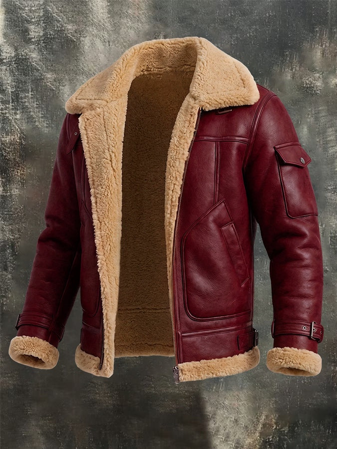 Rupert | Men's Suede-Look Sherpa Aviator Bomber Jacket