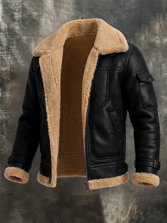 Rupert | Men's Suede-Look Sherpa Aviator Bomber Jacket