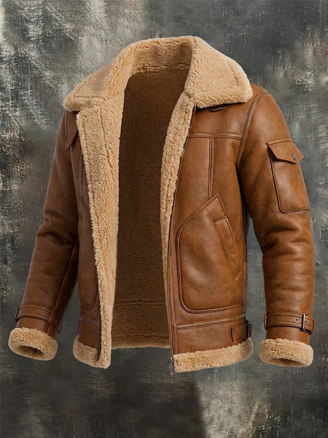 Rupert | Men's Suede-Look Sherpa Aviator Bomber Jacket