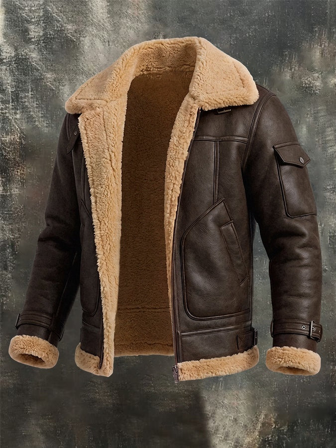 Rupert | Men's Suede-Look Sherpa Aviator Bomber Jacket