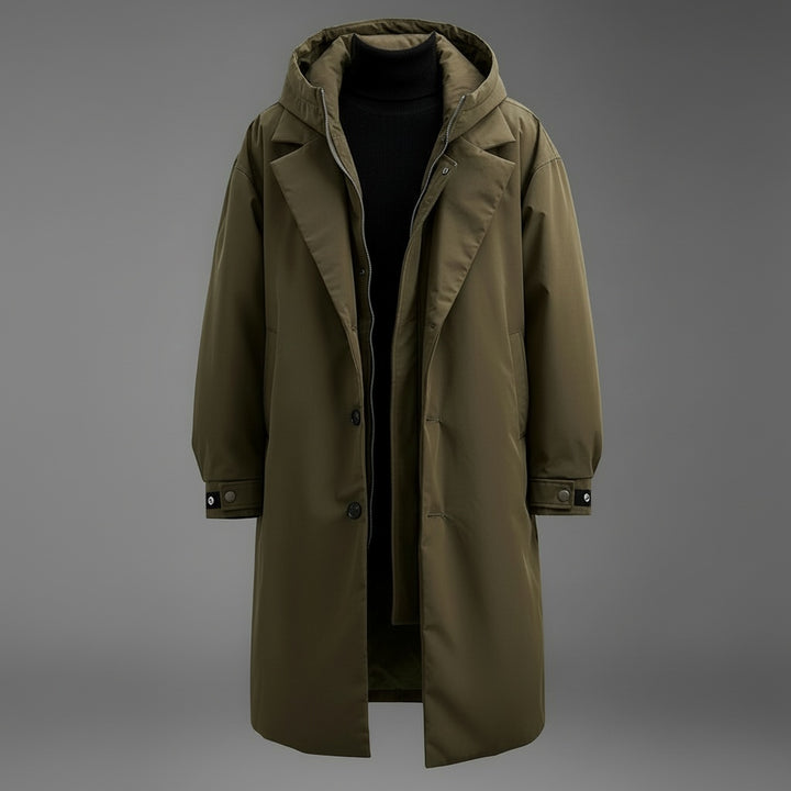 Rupert | Men's Waterproof Long Trench Coat with Hood