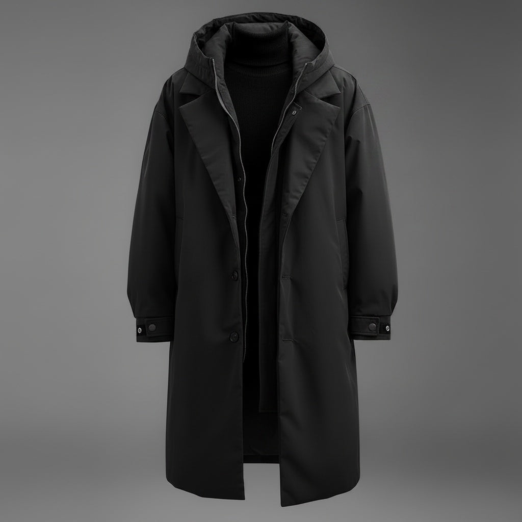 Rupert | Men's Waterproof Long Trench Coat with Hood