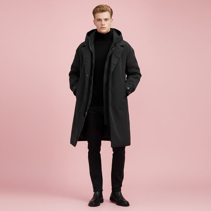 Rupert | Men's Waterproof Long Trench Coat with Hood