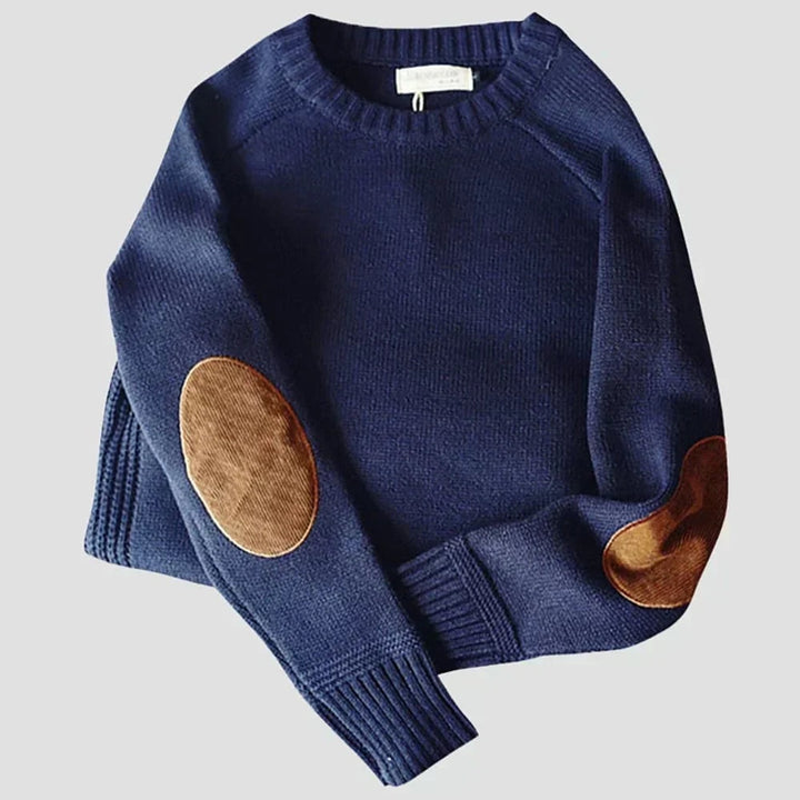 Rupert | Men's Wool Sweater with Suede-Look Elbow Patches