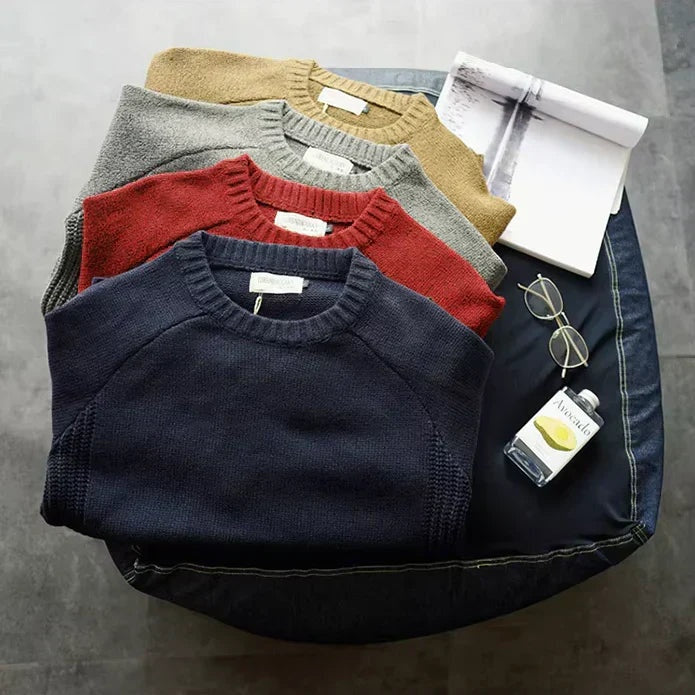Rupert | Men's Wool Sweater with Suede-Look Elbow Patches