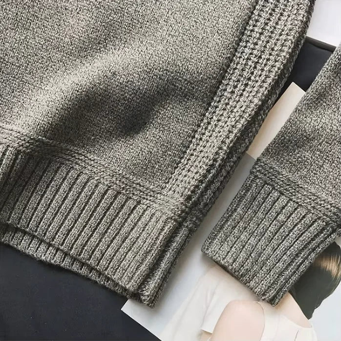 Rupert | Men's Wool Sweater with Suede-Look Elbow Patches