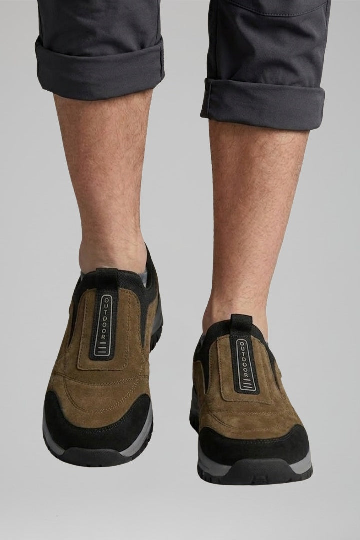 Sander | Instap Wandelschoenen Heren Suède Buitenzool Zonder Veters
