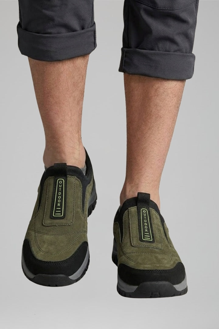 Sander | Instap Wandelschoenen Heren Suède Buitenzool Zonder Veters