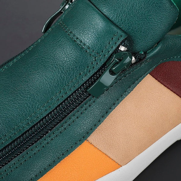 Sander | Leren Sneakers Heren met Rits