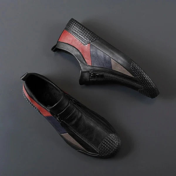 Sander | Leren Sneakers Heren met Rits