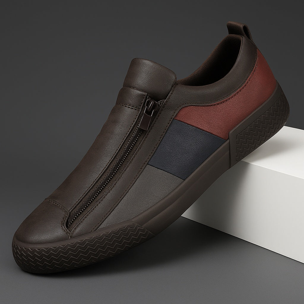 Sander | Leren Sneakers Heren met Rits