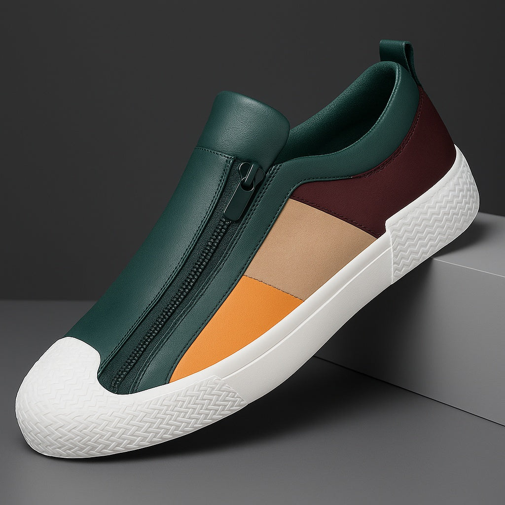 Sander | Leren Sneakers Heren met Rits
