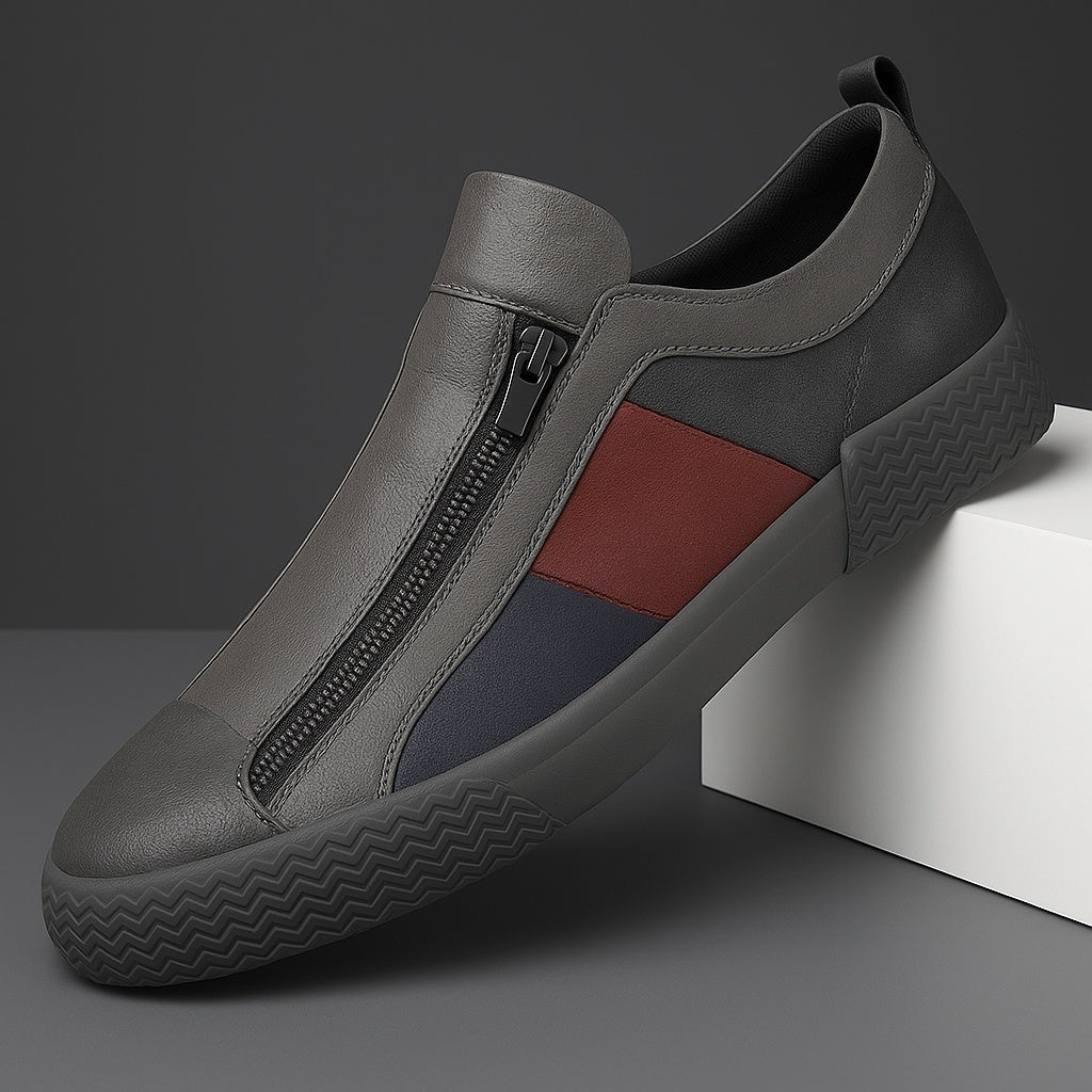 Sander | Leren Sneakers Heren met Rits