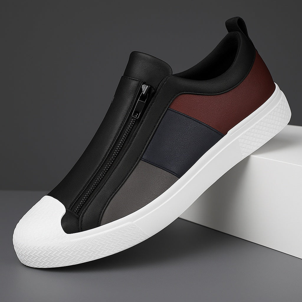Sander | Leren Sneakers Heren met Rits