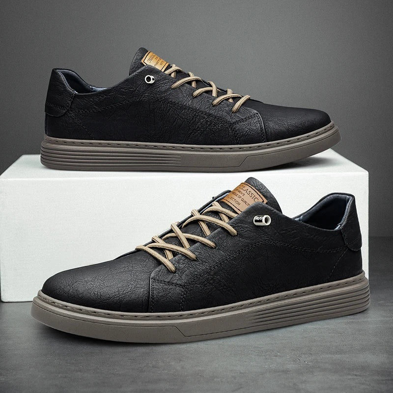 Sander | Leren Sneakers Heren Vetersluiting Casual