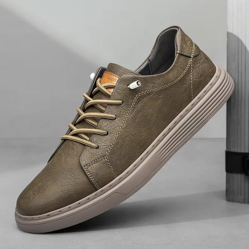 Sander | Leren Sneakers Heren Vetersluiting Casual