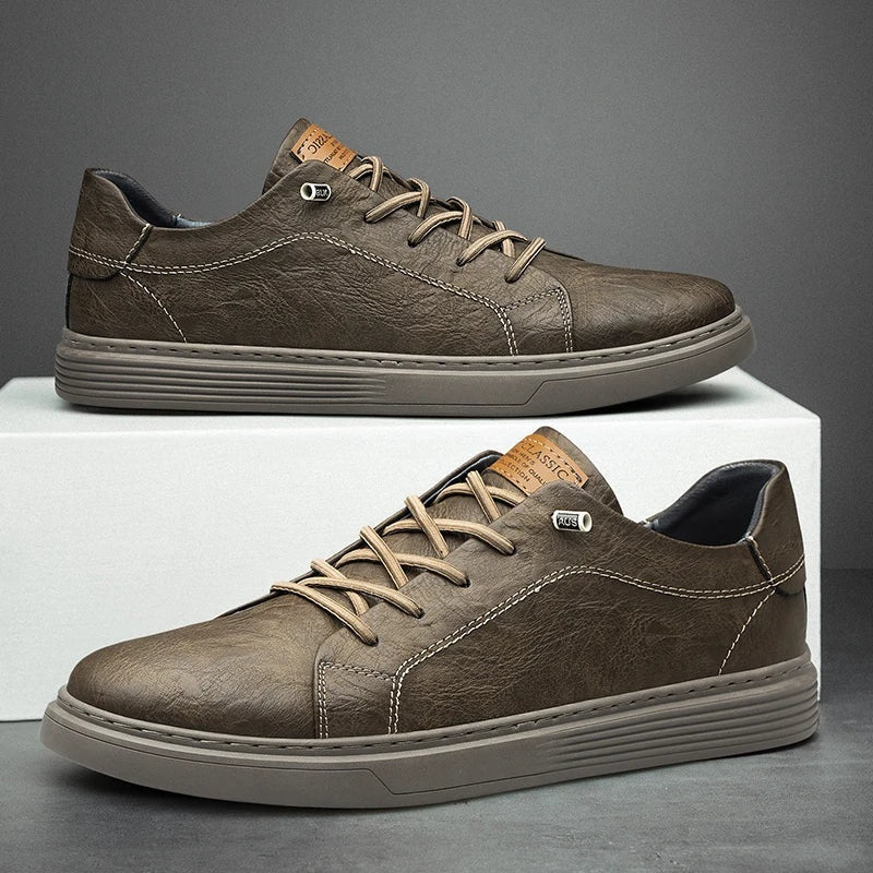 Sander | Leren Sneakers Heren Vetersluiting Casual