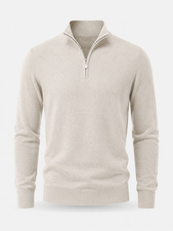 Sander | Quarter Zip Trui Heren Gebreid Merino Wol