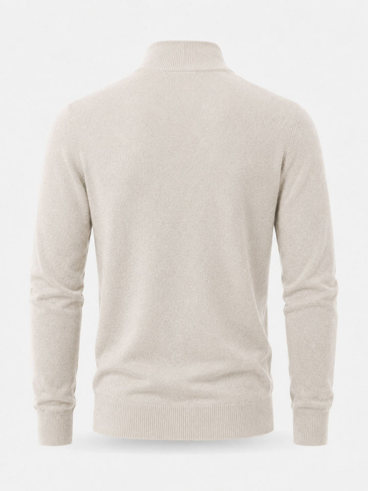 Sander | Quarter Zip Trui Heren Gebreid Merino Wol