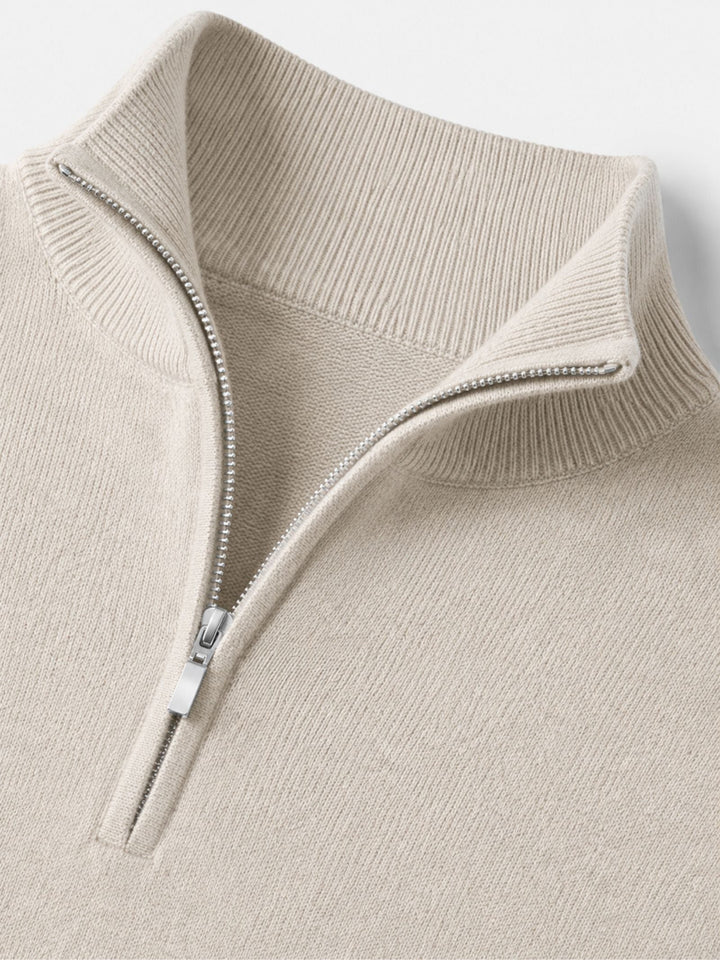 Sander | Quarter Zip Trui Heren Gebreid Merino Wol