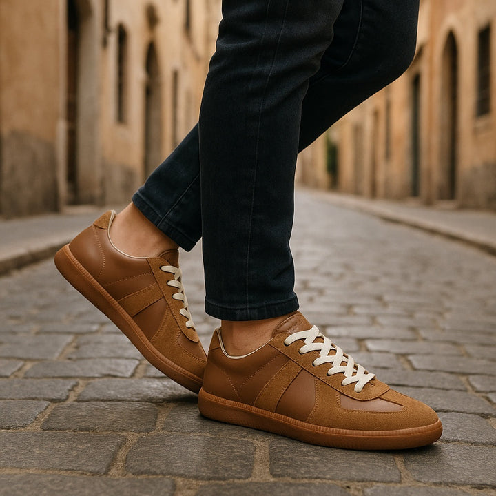 Sander | Sneakers Heren Suède Leren Veterschoenen Lichtgewicht