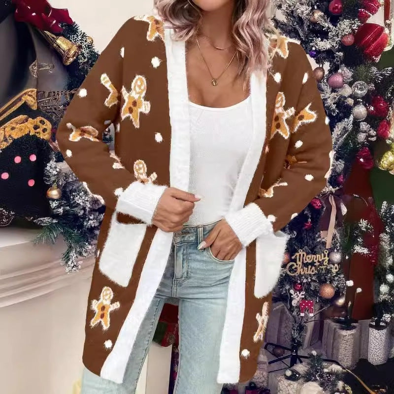 Saoirse | Women's Long Christmas Cardigan with Pockets