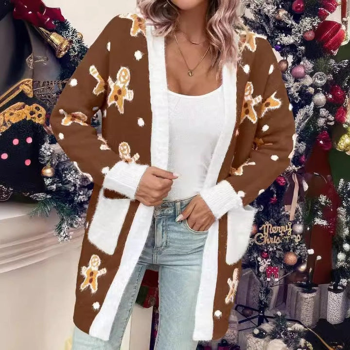 Saoirse | Women's Long Christmas Cardigan with Pockets