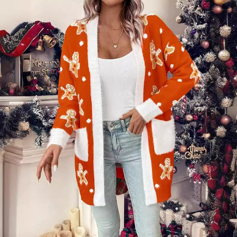 Saoirse | Women's Long Christmas Cardigan with Pockets
