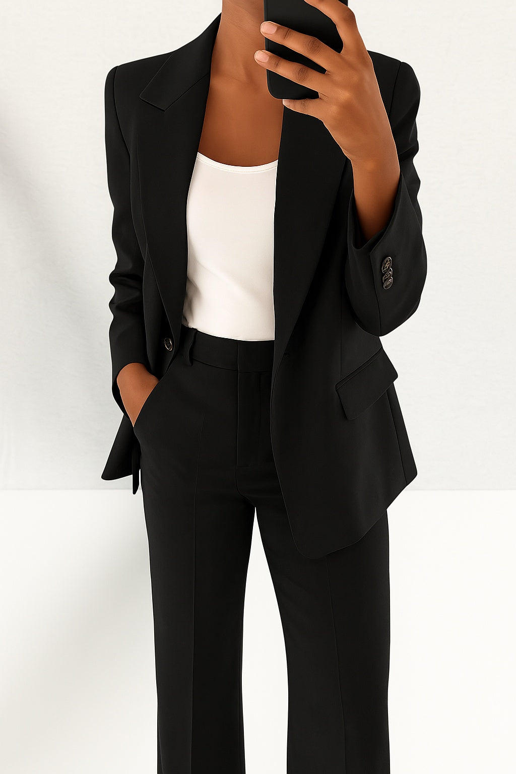 Sara | Mantelpak Dames Getailleerde Blazer Rechte Broek
