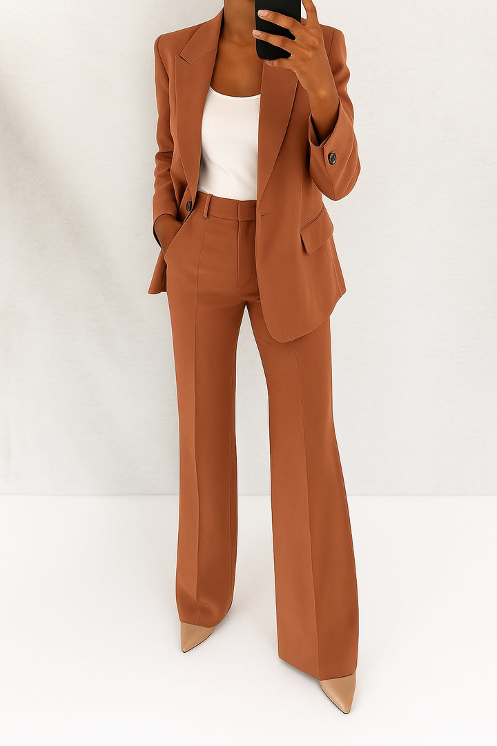 Sara | Mantelpak Dames Getailleerde Blazer Rechte Broek