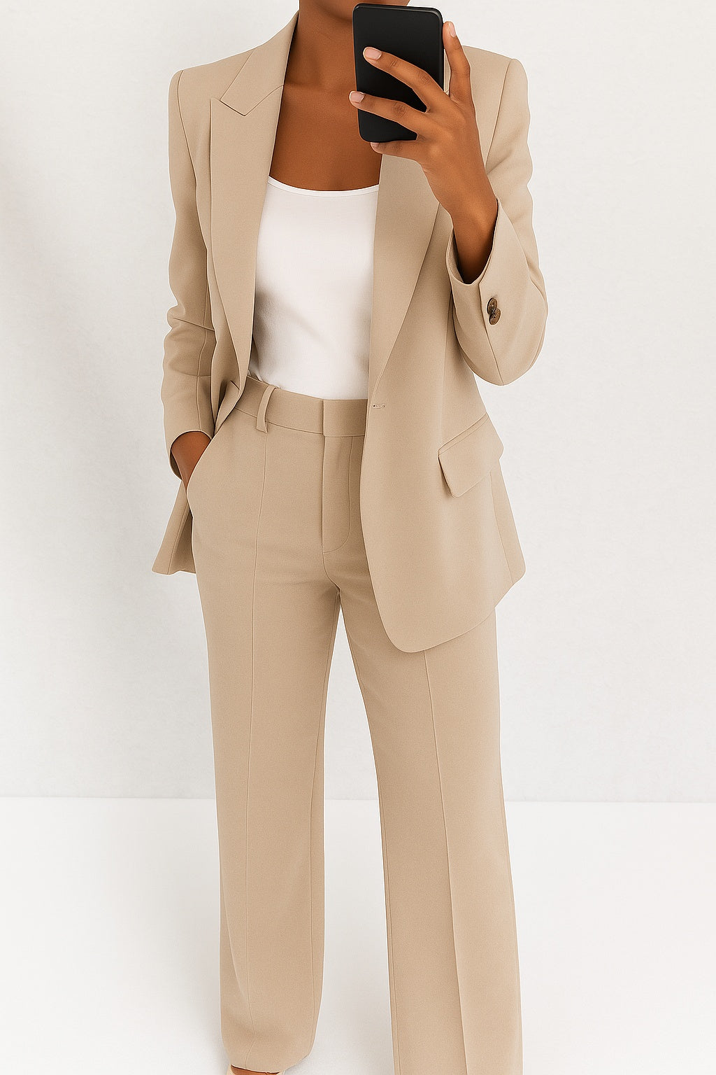 Sara | Mantelpak Dames Getailleerde Blazer Rechte Broek