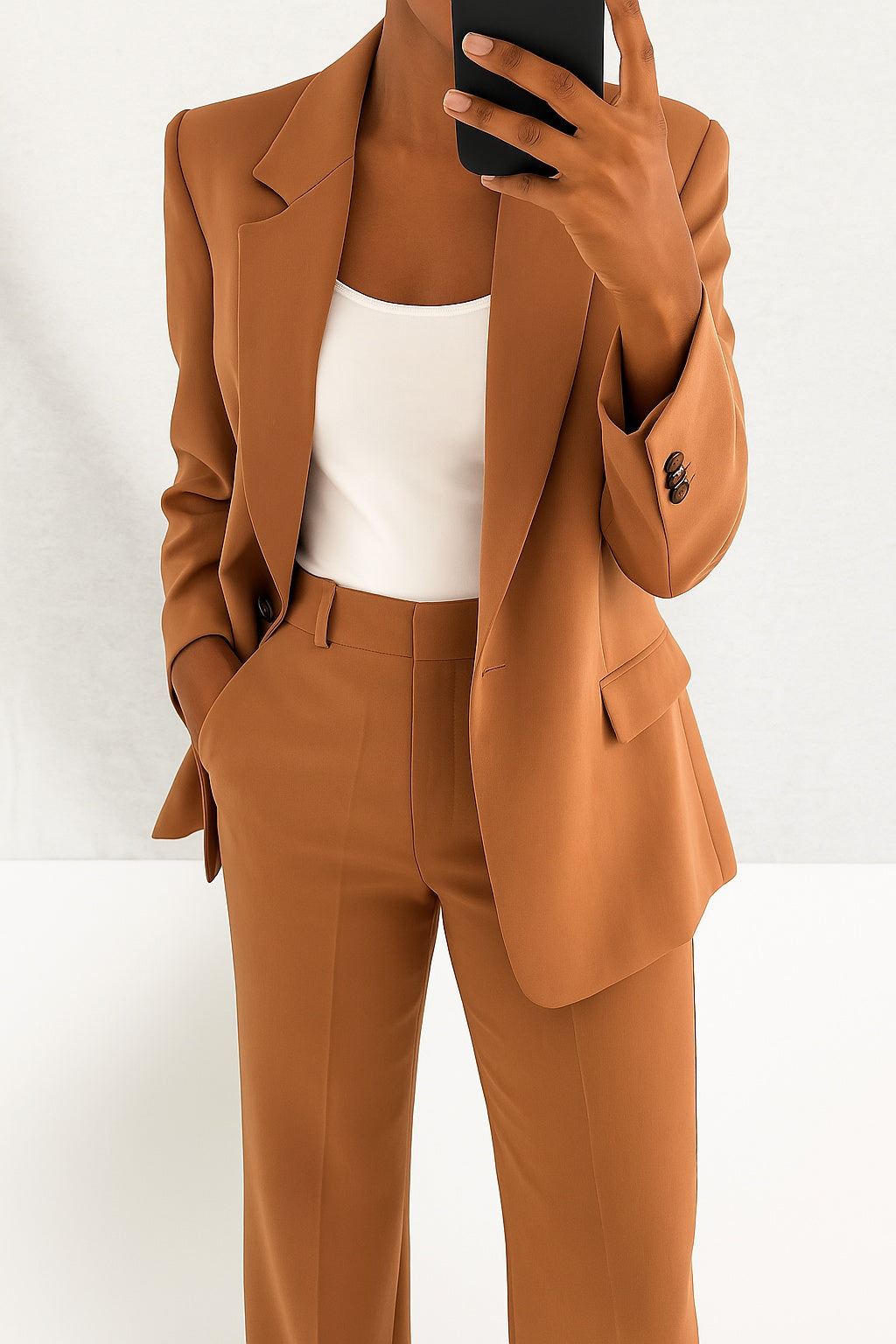 Sara | Mantelpak Dames Getailleerde Blazer Rechte Broek