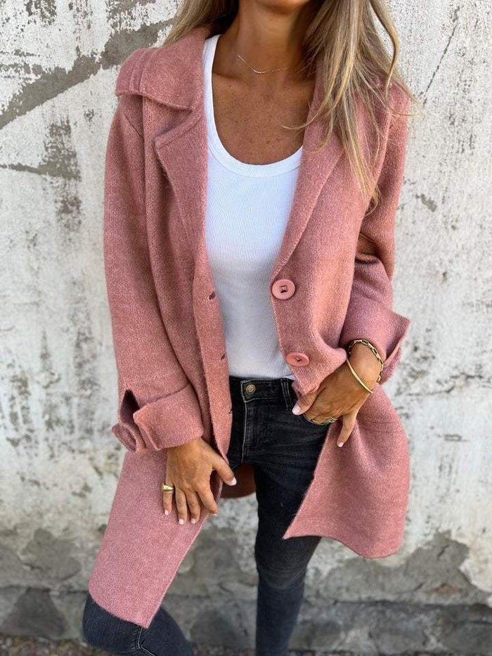 Sara | Woljas Dames met Revers en Knoopsluiting