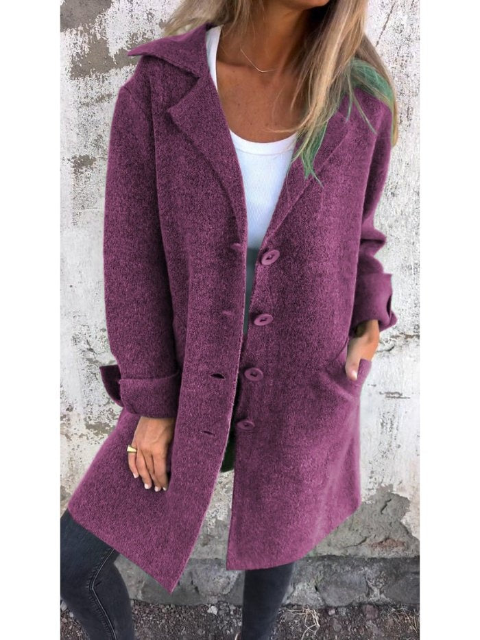 Sara | Woljas Dames met Revers en Knoopsluiting