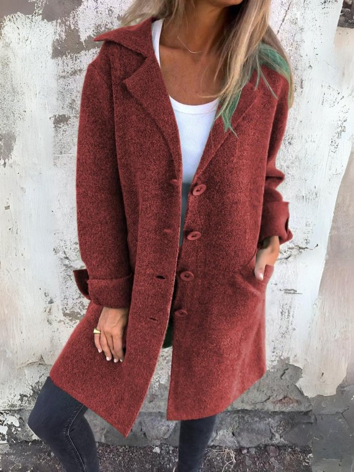 Sara | Woljas Dames met Revers en Knoopsluiting
