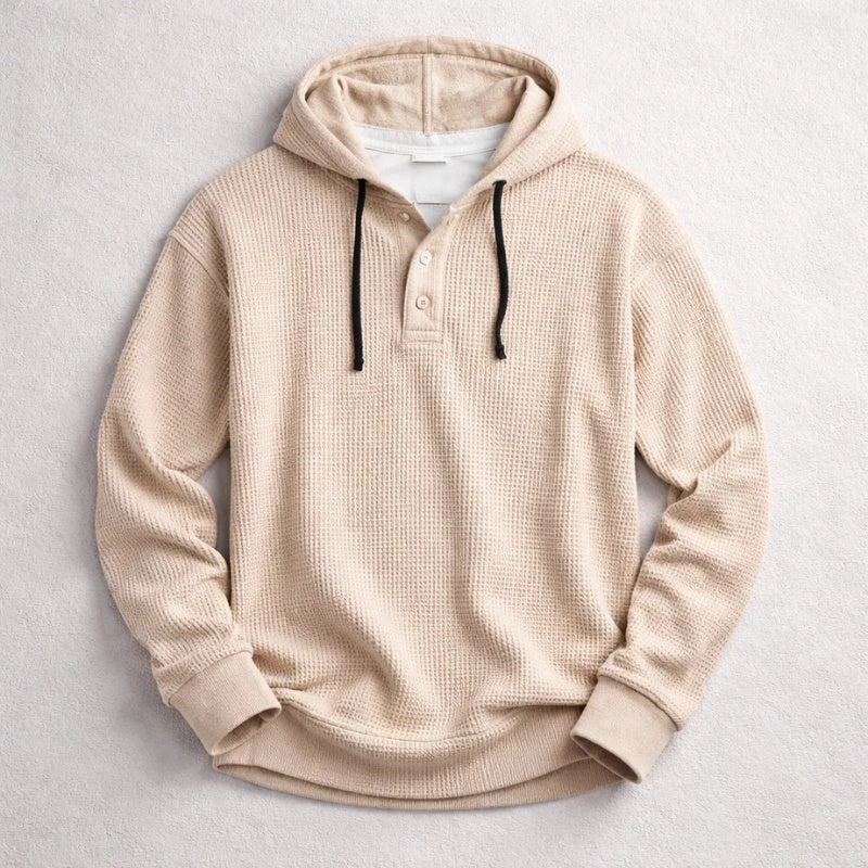 Sem | Hoodie Heren Wafelstof Met Capuchon Henley